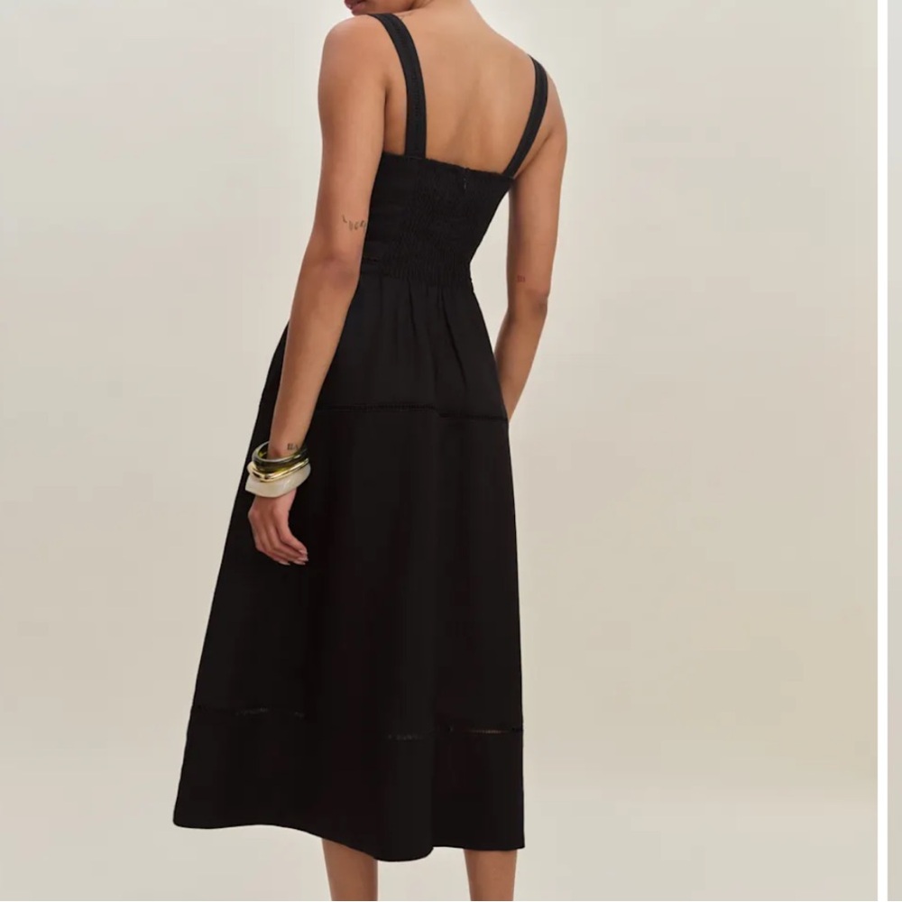 Reformation Everett Linen Dress Black